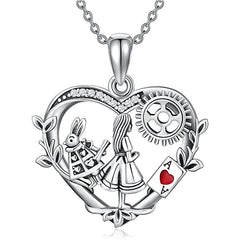 Vintage Rabbit Poker Girl Necklace - Holiday Gift