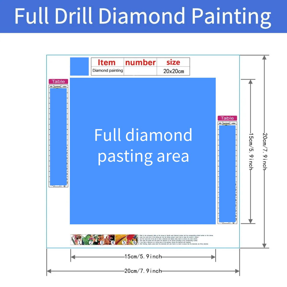 5D DIY Diamond Painting Flowers Birds Kit Home Decor 20x20cm Frameless