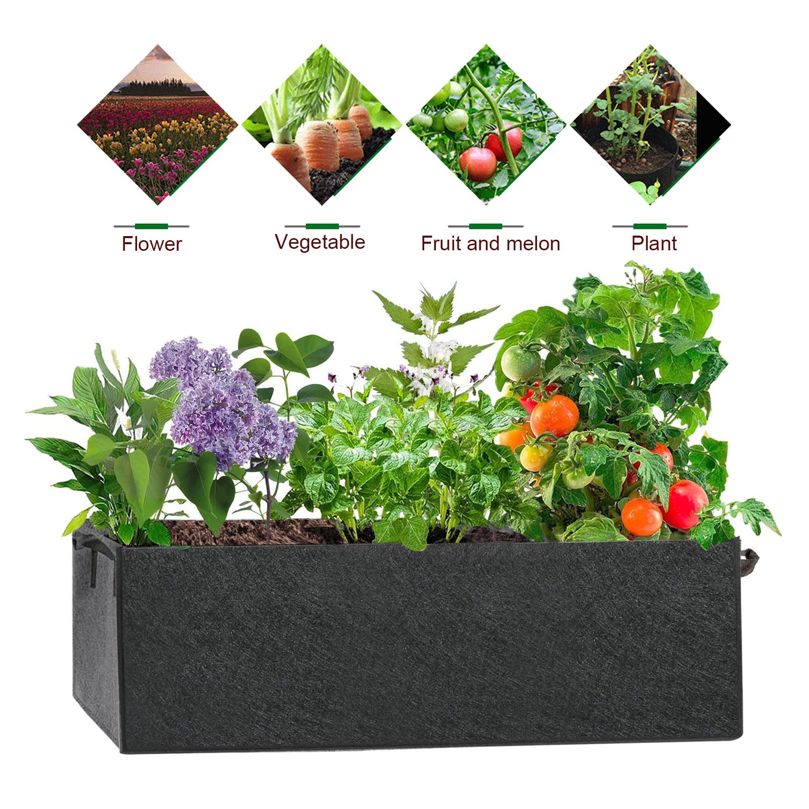 1pc Heavy Duty Non Woven Plant Grow Bag with Handles