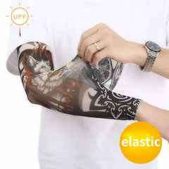 Art Tattoo Gloves UV Sun Protection Compression Arm Sleeves
