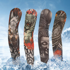Art Tattoo Gloves UV Sun Protection Compression Arm Sleeves