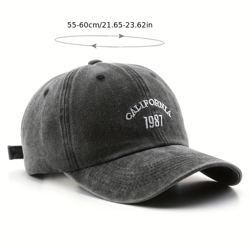 Vintage 1987 Embroidered Baseball Cap Washed Hat