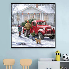 Christmas Diamond Painting Kit DIY Snow Scene 5D Art 20x20c