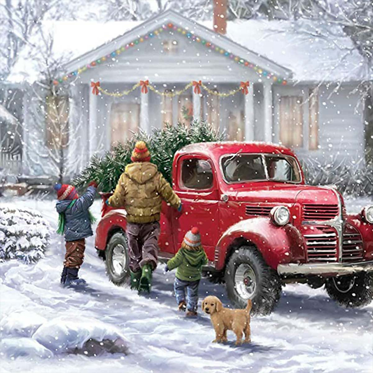 Christmas Diamond Painting Kit DIY Snow Scene 5D Art 20x20c
