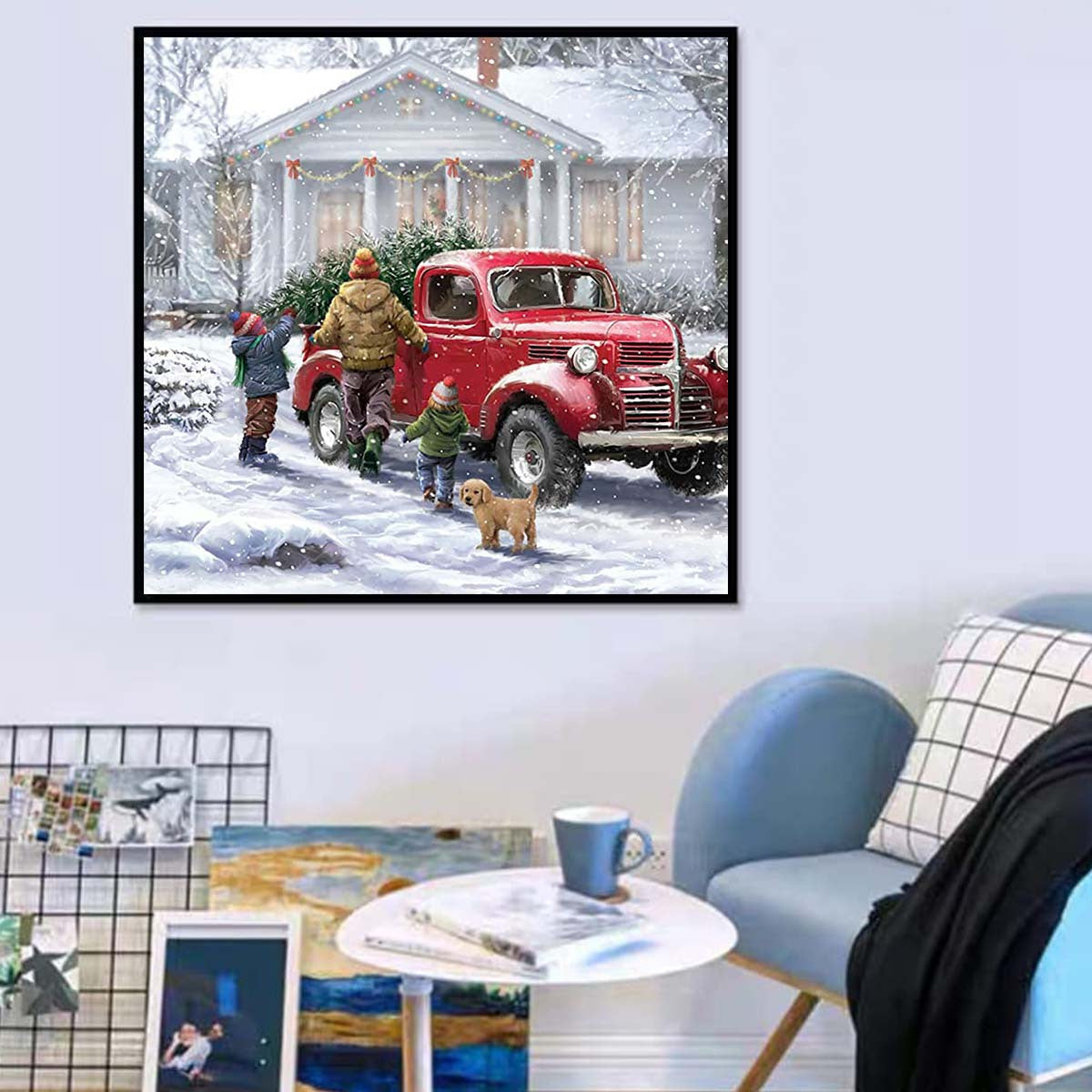 Christmas Diamond Painting Kit DIY Snow Scene 5D Art 20x20c