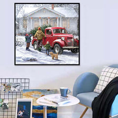 Christmas Diamond Painting Kit DIY Snow Scene 5D Art 20x20c
