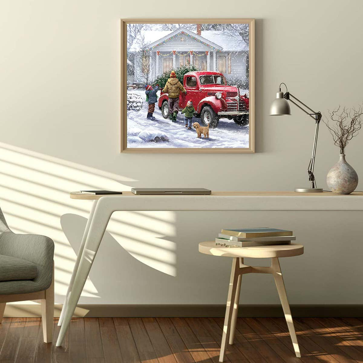 Christmas Diamond Painting Kit DIY Snow Scene 5D Art 20x20c