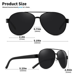 Men's Aviator Polarized Sunglasses Vintage Metal Pilot Sun Glasses
