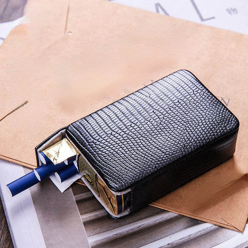 Soft Leather Cigarette Case Holder For Men Portable Pocket Carrying