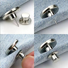 8pcs Adjustable No Sew Jeans Button Metal Clips for Loose Jeans Repair