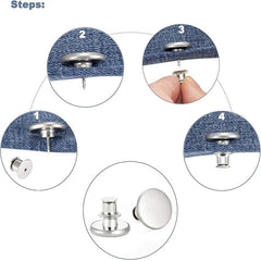4pcs Set Metal Button Pins for Jeans Pants