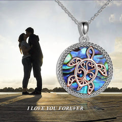 Round Turtle Pendant Necklace Decorative Accessories Gift For Girls