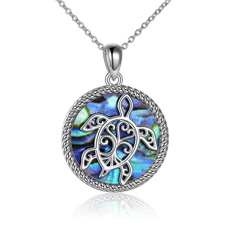 Round Turtle Pendant Necklace Decorative Accessories Gift For Girls