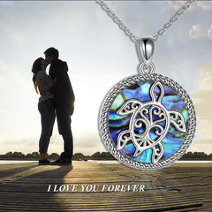 Round Turtle Pendant Necklace Decorative Accessories Gift For Girls