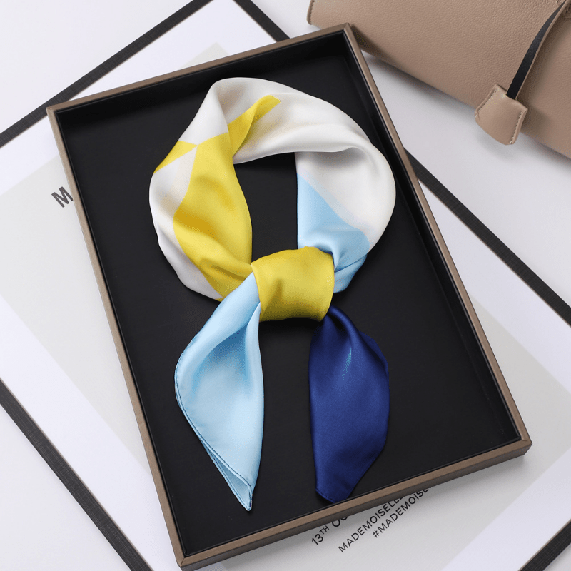 Striped Square Scarf Bandana Neckerchief Head Wrap