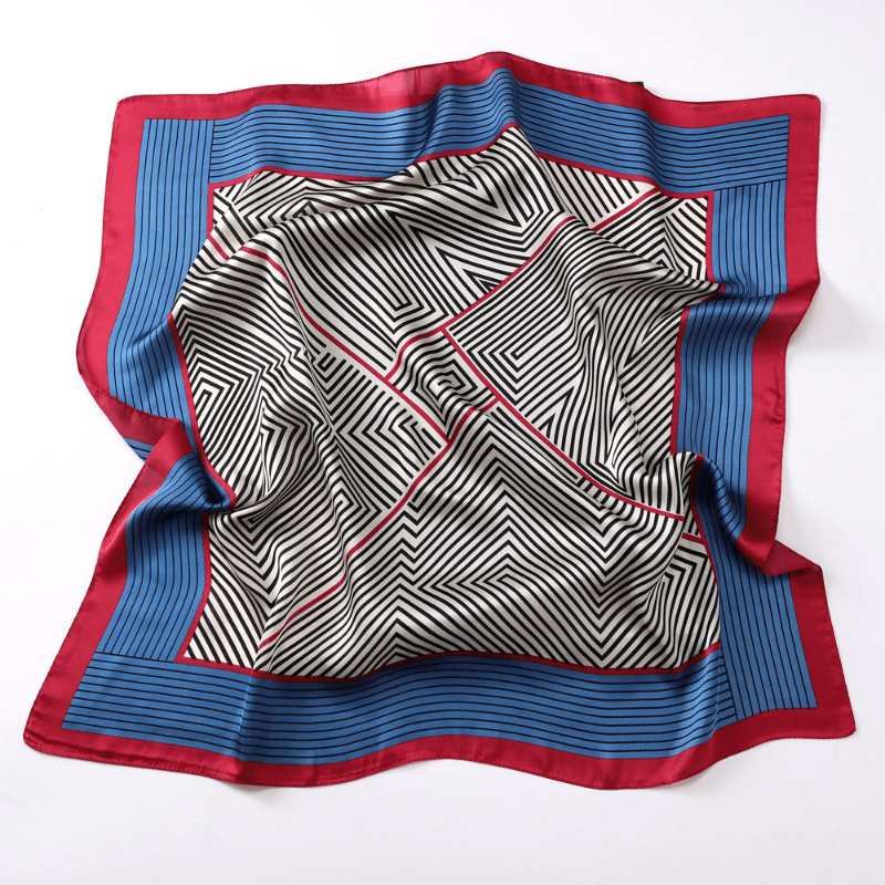 Striped Square Scarf Bandana Neckerchief Head Wrap