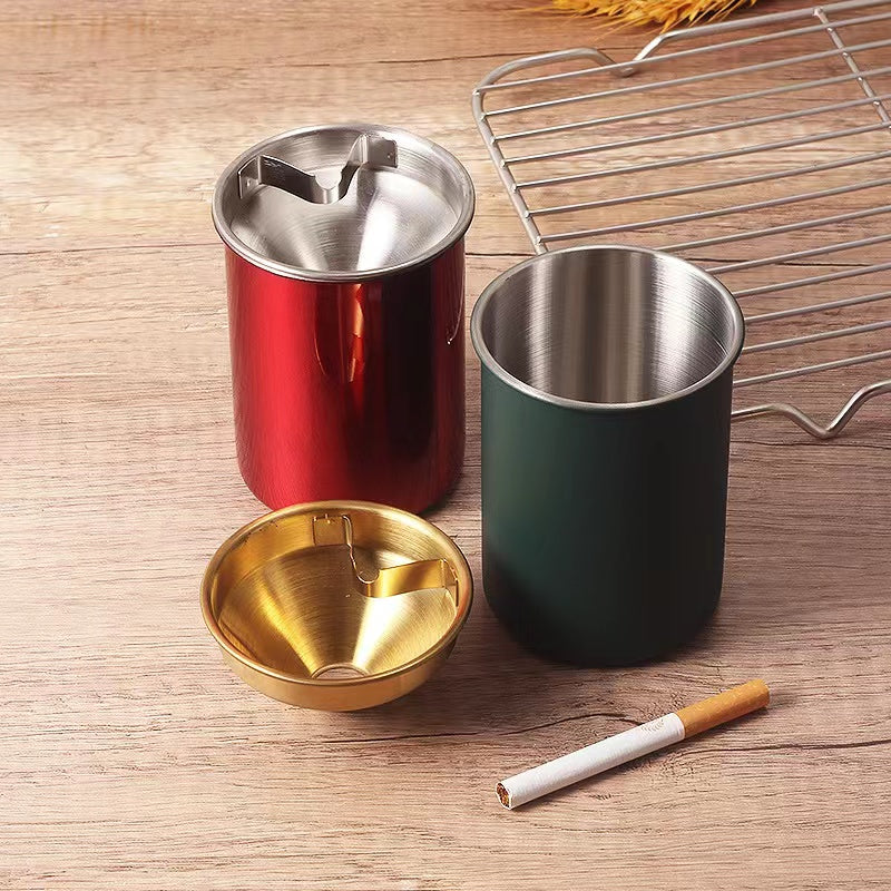 Detachable Metal Stainless Steel Ashtray Funnel Windproof Car Ashtray Cup
