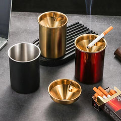 Detachable Metal Stainless Steel Ashtray Funnel Windproof Car Ashtray Cup