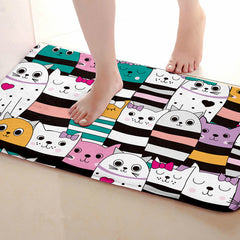 Cat Kitchen Floor Mat Cartoon Oilproof Waterproof Floor Mat Kitchen Mat