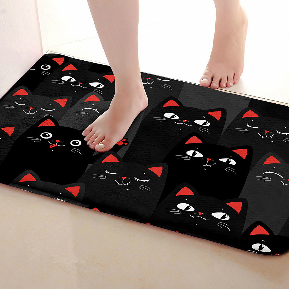 Cat Kitchen Floor Mat Cartoon Oilproof Waterproof Floor Mat Kitchen Mat