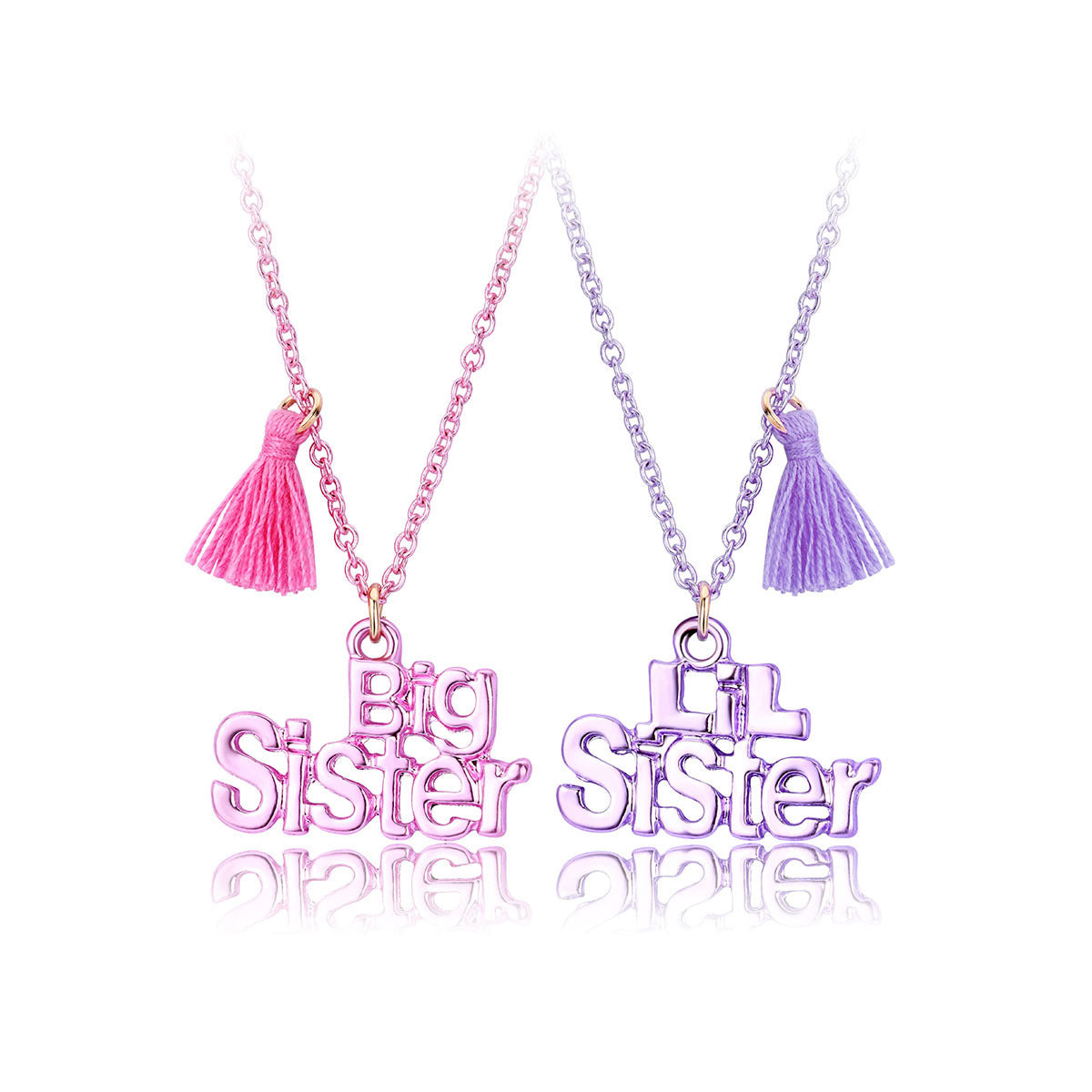 2pcs Cartoon SISTER Tassel BFF Necklace Gift For Friends Girls Accessories