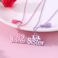 2pcs Cartoon SISTER Tassel BFF Necklace Gift For Friends Girls Accessories