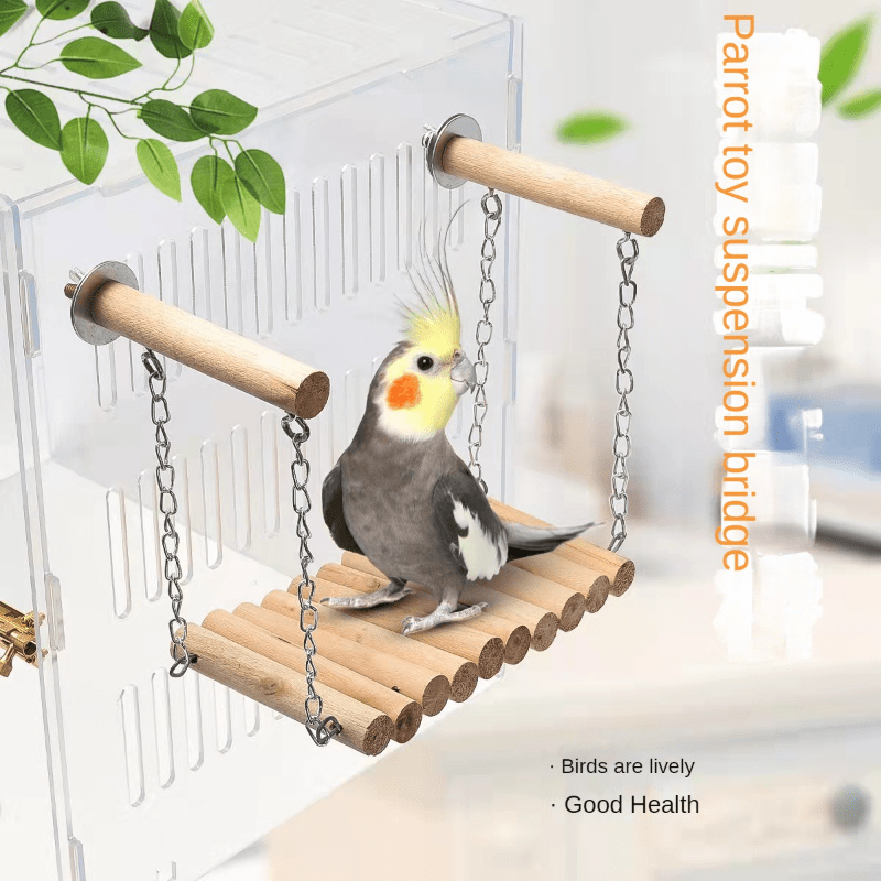 Wooden Swing Toy for Pet Bird Cage