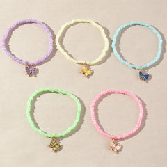 5pcs Butterfly BFF Bracelets for Girls Friends, Holiday Gift