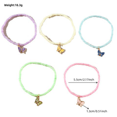 5pcs Butterfly BFF Bracelets for Girls Friends, Holiday Gift