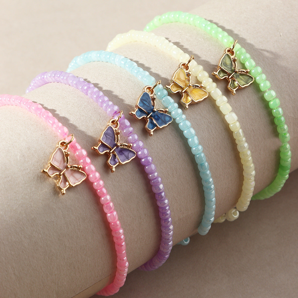 5pcs Butterfly BFF Bracelets for Girls Friends, Holiday Gift