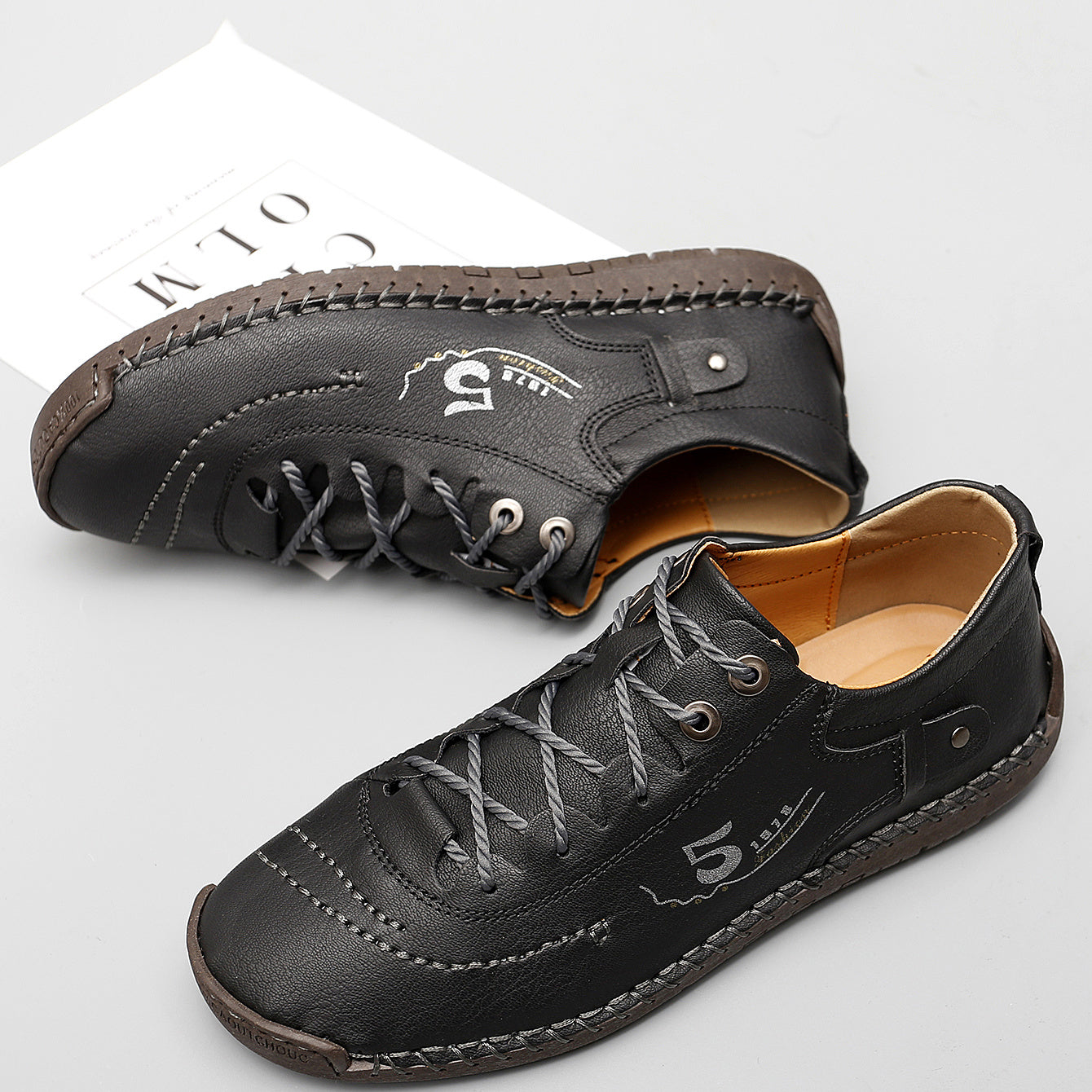 Men's Stitching Casual Shoes Outdoor Flat Shoes Walking Sneakers