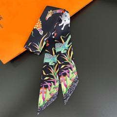 Elephant Pattern Neckerchief Long Skinny Scarf Headband Sash