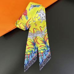 Elephant Pattern Neckerchief Long Skinny Scarf Headband Sash
