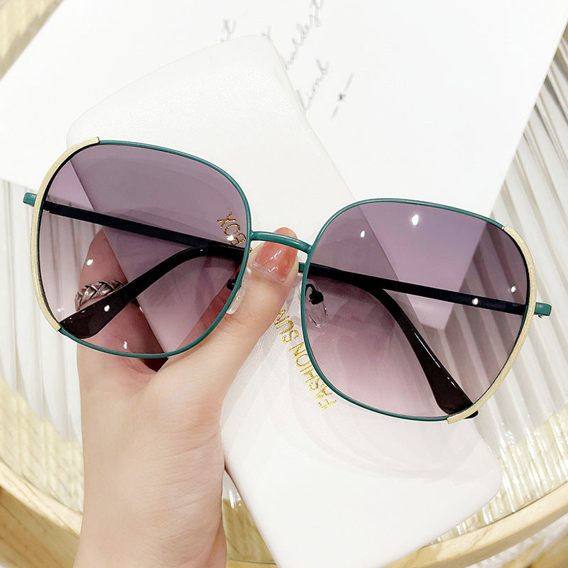 Oval Metal Sunglasses UV400 Outdoor Beach Glasses