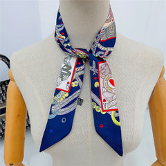 Graphic Neckerchief Long Ribbon Skinny Scarf Headband Sash Belt