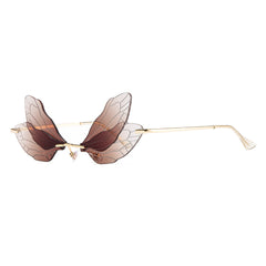 Y2K Dragonfly Rimless Sunglasses UV400