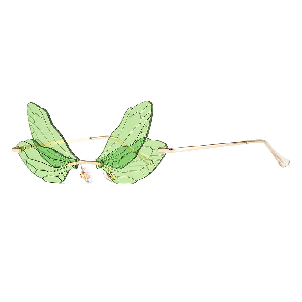 Y2K Dragonfly Rimless Sunglasses UV400