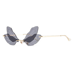 Y2K Dragonfly Rimless Sunglasses UV400