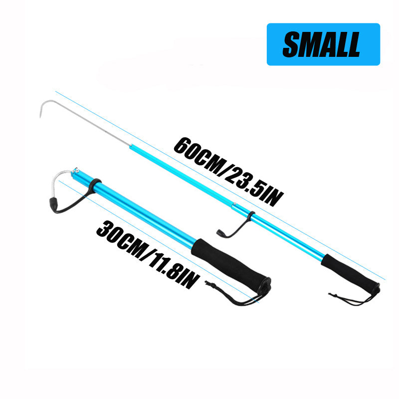 Telescopic Fishing Gaff Aluminum Pole with Handle and Hook