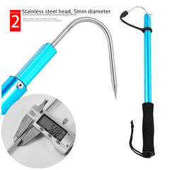 Telescopic Fishing Gaff Aluminum Pole with Handle and Hook