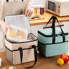 Insulated Lunch Storage Bag Portable Satchel Bag