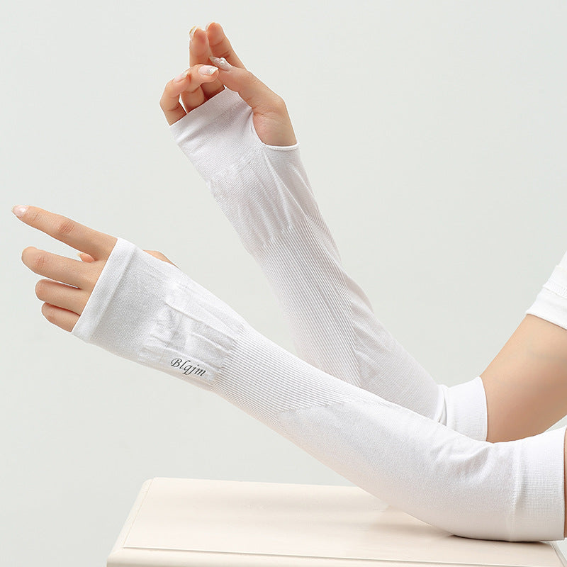 Summer Ice Silk UV Protection Gloves Arm Covers for Outdoor Activities