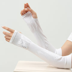 Summer Ice Silk UV Protection Gloves Arm Covers for Outdoor Activities