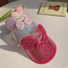 Girls Sequins Bow Sun Hat for Outdoor Summer Beach