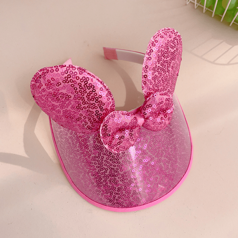 Girls Sequins Bow Sun Hat for Outdoor Summer Beach