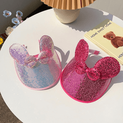Girls Sequins Bow Sun Hat for Outdoor Summer Beach