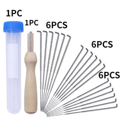 20PCS Felting Kit with Needles, Handle, Storage Tube - DIY Felting Crafts Tools