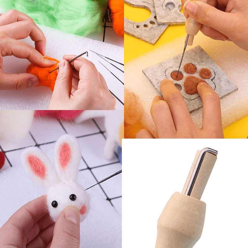 20PCS Felting Kit with Needles, Handle, Storage Tube - DIY Felting Crafts Tools