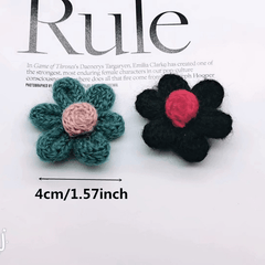 10 Hand Knitted Crochet Flowers Diy Brooch Hairpin Clothing Decor