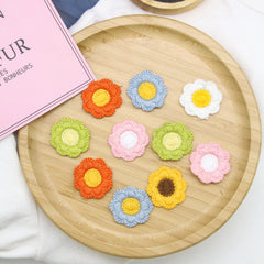 5pcs Embroidery Flowers Patches Sew On Appliques DIY Hair Clip Decor Supplies